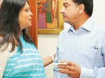 Alok B Shriram with wife Karuna during a party to bid