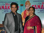 Ravi Kishan with his wife Preeti Kishan during the premiere of Bollywood film Miss Tanakpur Haazir Ho