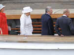 German President Joachim Gauck (2nd R), his partner Daniela Schadt (L), Britain's Queen Elizabeth II