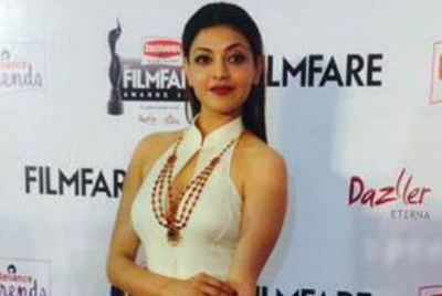 Kajal looked stunning in white gown at Filmfare Awards