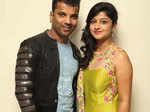 Sathish Neenasam and Aishani Shetty at the audio launch of Rocket