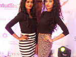 Sowbaraniya and Amala pose for a photo during a fashion show