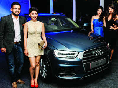 Manjari Fadnis, Sagarika Ghatge and Rhea Chakraborty at the launch of Audi Q3 in Mumbai