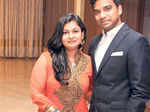 Ankita and Aniket Patil pose for a photo during the engagement