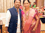 Deepak and Rekha Nilawar pose for a photo during the engagement