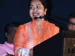Raadhika Sarathkumar speaks during the trailer launch
