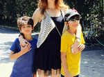 Suzanne with her boys Hrehaan and Hridaan
