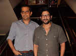Subhash Kapoor and Arshad Warsi during the promotion of Bollywood film Guddu Rangeela