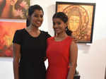 Sowmya and Keerthana during the art exhibition