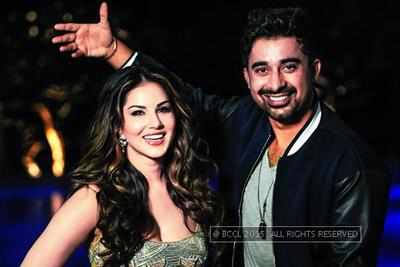Sunny Leone and Rannvijay Singh attend the anniversary party of the Breezer Indi Mix Music CDs in Mumbai