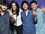 Sidhharth, Aishwarya, Shyam and Ahaan pose during a Jam Steady session