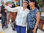 Ritu and Nitu click a selfie during a pool-side party