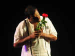 An artist performs during the play