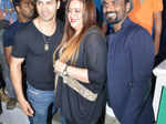 Varun Dhawan poses with Remo D'Souza and Lizelle D'Souza during ABCD 2 success party