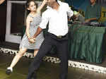 Mathangi and Vinu shake legs together during a party