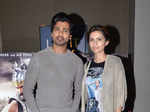Nikhil Dwivedi and Gauri Pandit during the screening of movie Bahubali