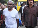 Karthick Raja (L) during music composer MS Viswanathan’s funeral
