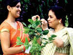 Sarah (L) and Rashmi during the event