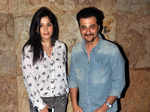 Maheep and Sanjay during the screening of Bollywood film Bajrangi Bhaijaan