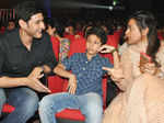 Mahesh Babu with his family at the music launch of Telugu movie Srimanthudu