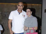 Puneet Issar with wife during the screening