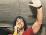 Ashok Masti performs during the birthday party