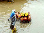 The heavy rains affected the suburban