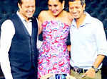 Times Group MD, Vineet Jain poses with Kareena Kapoor Khan and Shaleen Jain