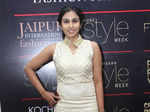 A guest poses during the announcement of Volvo Cars Chennai International Fashion Week