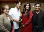 Kumar Vishwas with Richa Chadda and Neeraj Ghaywan during the screening of Bollywood film