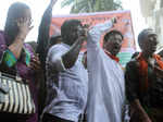 BJP workers protest against Neha Dhupia