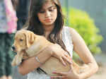 A participant with her pet during the Raahgiri Day