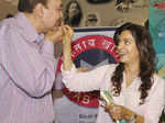 Author Jyotin Goel and Juhi Chawla during the launch