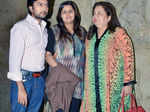 Dheeraj Deshmukh with wife Honey Bhagnani and mother-in-law Pooja Bhagnani
