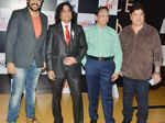 Celebs pose for a photo during the screening of Marathi movie