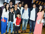 Stars pose for a photo during the screening of Marathi movie