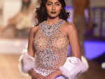 A model walks the ramp for Monisha Jaising's show