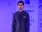 A model walks the ramp for Anju Modi's show