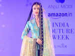 A model walks the ramp for Anju Modi's show
