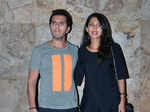 Ritesh Sidhwani and Dolly Sidhwani during the screening