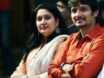 Jiiva with wife Supriya during the audio launch of Tamil movie