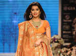 A model showcases a creation by Shaina NC for Beti