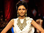 A model showcases a creation by Anand Shah