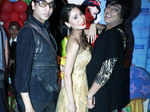 Sara Khan flanked by Rehan Shah and Rohit Verma