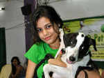 Narmada Bose with pet Tintin