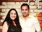 Veena and Rahul during a cocktail party