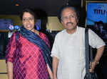Kavita Krishnamurthy and L Subramaniam during the launch of book