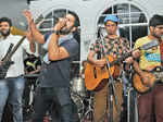 Suryaveer performs with his band