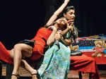 Artists perform a theatrical adaptation of Bollywood film Hamari Adhuri Kahani