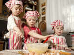 Here’s a photo of three kids trying their hands at baking